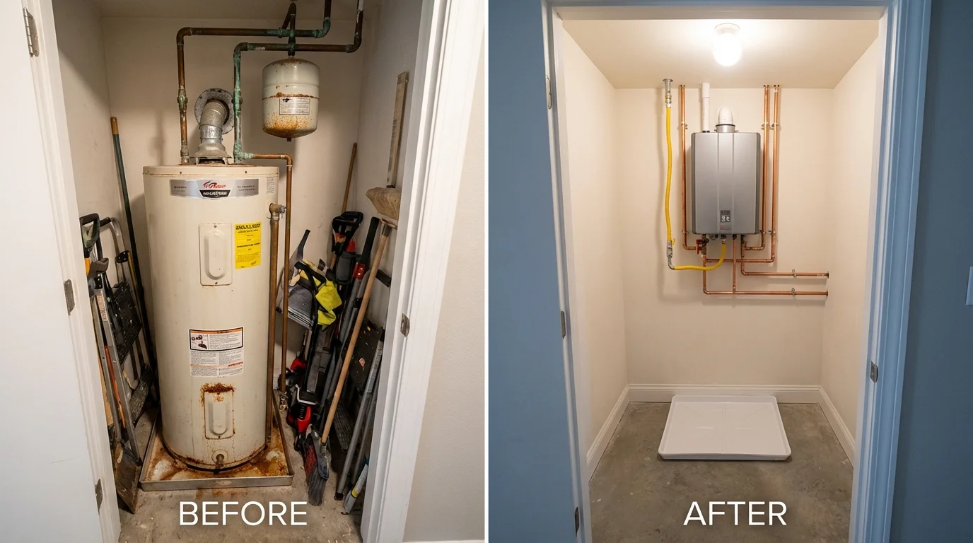 Tank water heater versus wall-mounted tankless unit comparison for Payson, UT homeowners